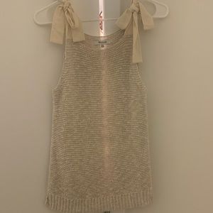 Madewell sweater tank ribbon tie detail